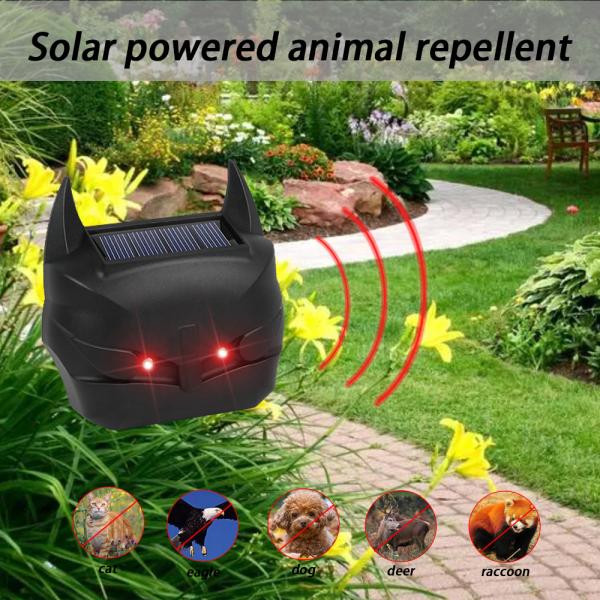 Red LED Lights Solar Animal Deterrent Keep Your Property Safe from Predators 480 Hours