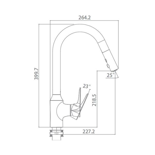 N11C611 Kitchen Mixer Faucet , Pull Out Sprayer Faucet Single Handle One Hole