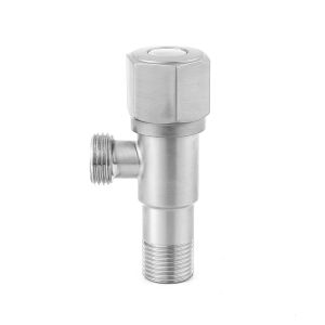 Plumbing Fixture SS201 Brushed Angle Valve For Kitchen 195g 1/2"X3/8" Toilet