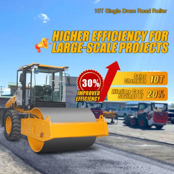 10 Ton Mini Vibratory Compactor Asphalt Roller Single Drum Road Roller Diesel Roller