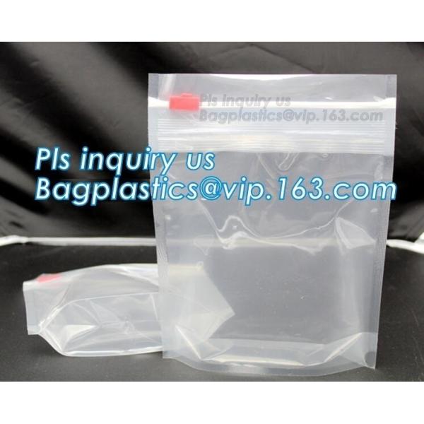 Quality zipper/Zip lockk poly bag with colored slider top, Quart plastic slider bag Storage Bags custom printed slider zip bags for sale