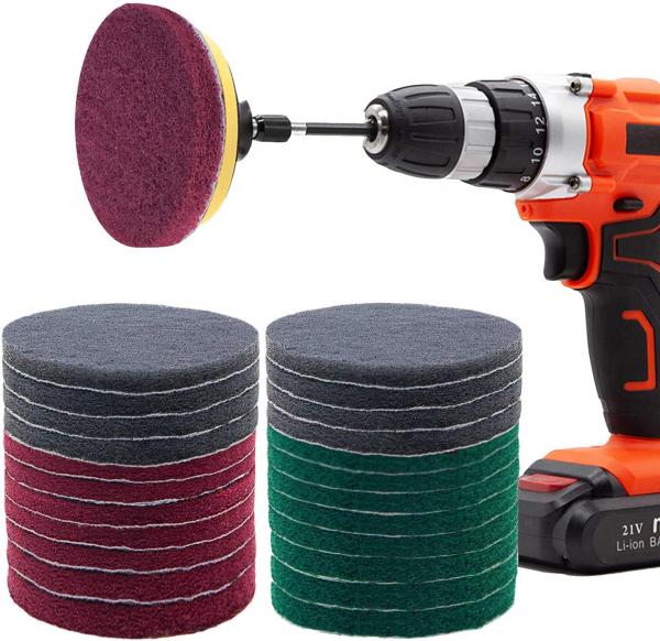 Quality 4 Inch Drill Power Brush Tile Scrubber Scouring Pads Cleaning Kit for sale