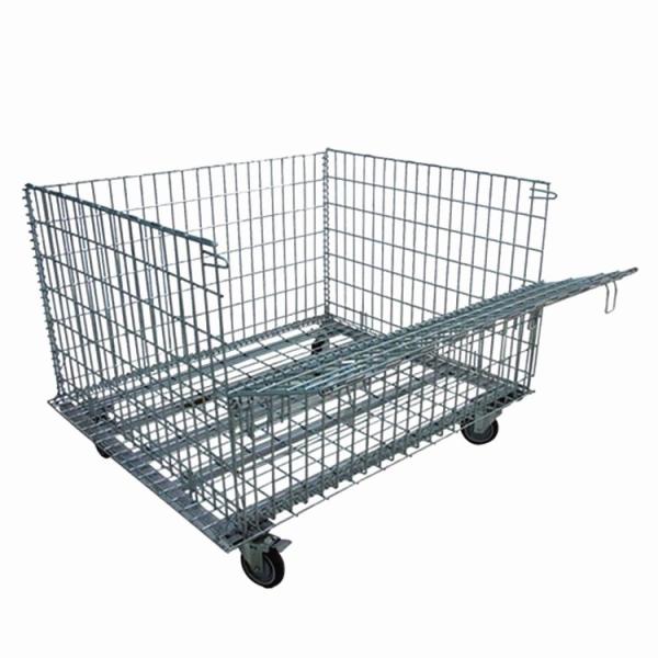 Stainless Steel 304/316 Stackable Heavy Duty Foldable Storage Wire Mesh Pallet Cage
