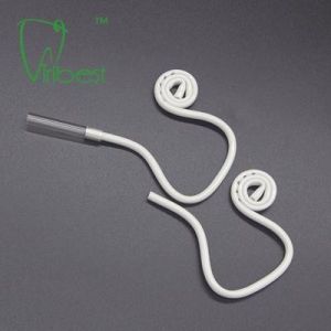 China Dental Flex Bend Saliva Ejector Tips White Tongue Holder With 5 Suction Holes on sale