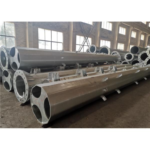 Polygonal Tapered Hot Dip Galvanized Steel Pole With Anchor Bolt Q235 Q345