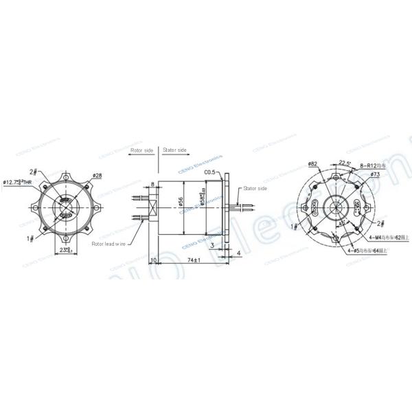 1000M Ethernet Signal Through Hole Slip Ring Low Temperature For Industry