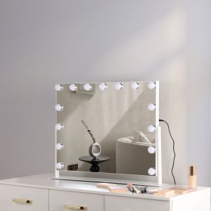 Square Illuminated Vanity Mirrors Rechargeable Makeup Mirror