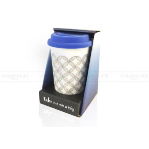 Take Away Custom Coffee Mugs 11 Ounce With Drip Proof Silicone Lid