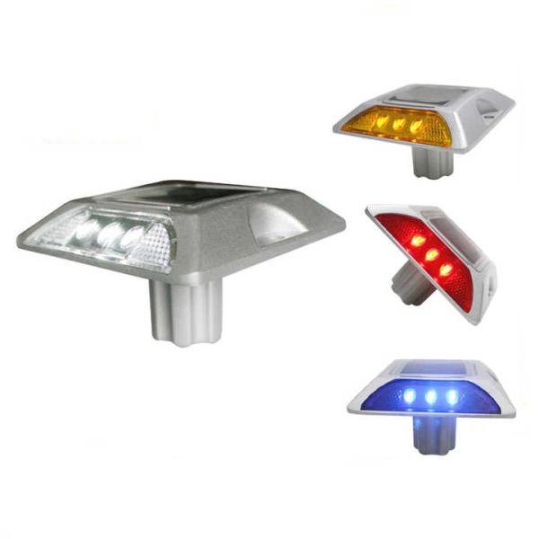 Traffic Warning Lights Solar Powered Cat Eye Road Reflector With Shank