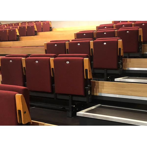 Automatically Tip Up Auditorium Seating Soft Fabric Upholstered Grandstand