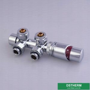 Wholesale Shinning Black Color Heavier H Type Thermostatic Temperature Straight Brass TRV With Radiator Valve Heard from china suppliers