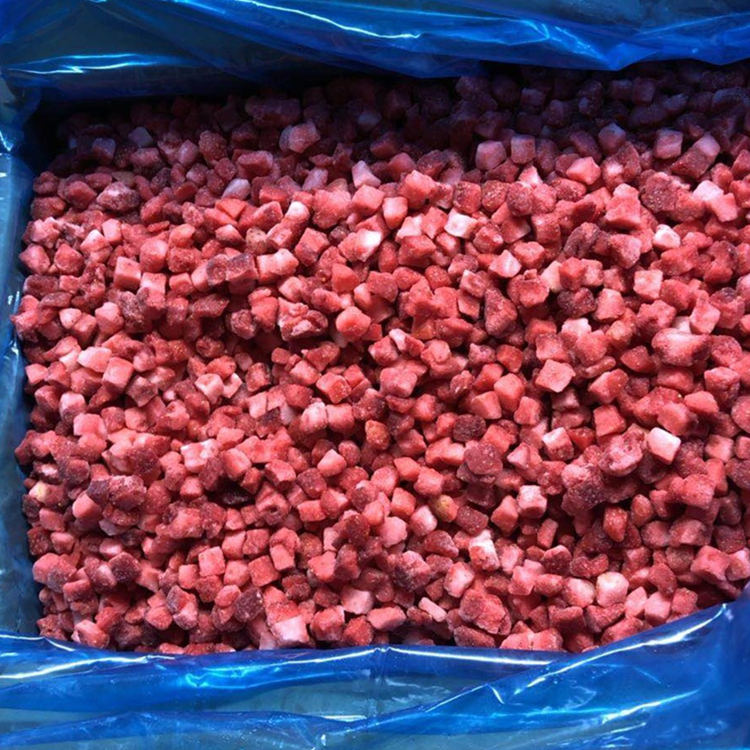 New Crop Good Quality Iqf Frozen Diced Strawberry Frozen Strawberry Dices From