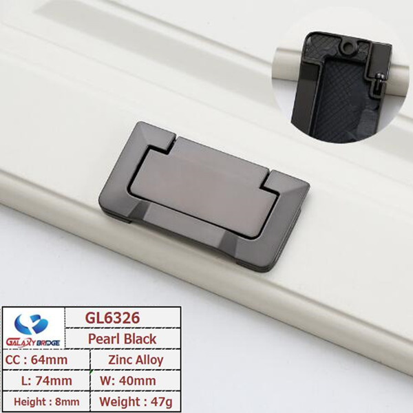 Brush Brass Hidden Drawer Pulls Kitchen Cabinet Knobs / Closet Square 64mm Handles T Bar Pulls Furniture Fittings