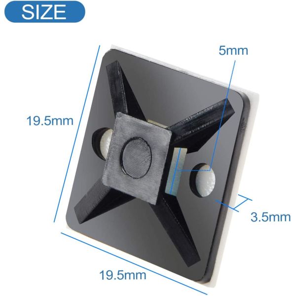 Professional Adhesive Cable Tie Mounts Reusable Versatile For Office