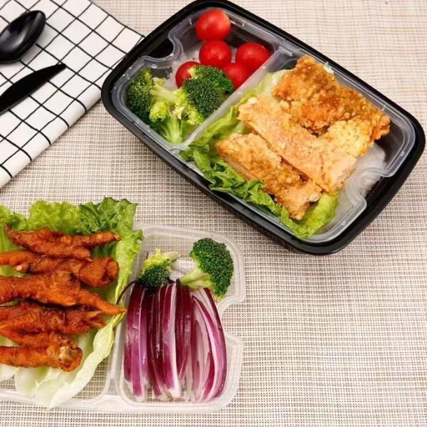 Quality Disposable Plastic Meal Prep Containers Rectangular With Inner Tray for sale