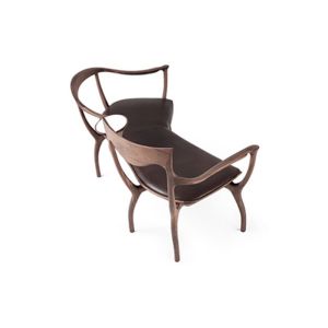 Walnut Two Seater Comfy Accent Chair With Small Marble Table Color Optional