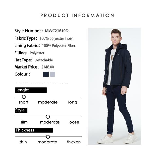 Regular Fit Plus Size Autumn Coats Long Sleeve Spring Autumn Jacket For Men