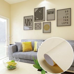 Waterproof Home Decor Wall Paper Embossed Removable Wallpaper with Solid Texture