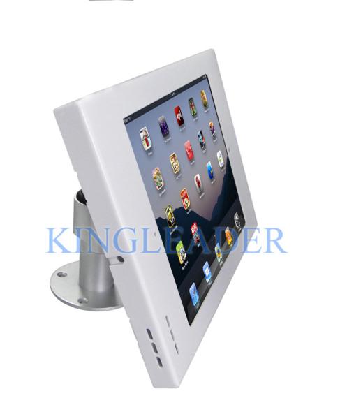 Quality 400mm Pole Height Adjustable iPad Kiosk Enclosure With Push - Latch Lock In 360 Degree Rotation for sale
