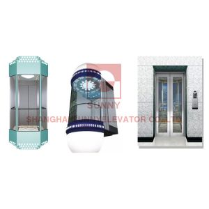 VVVF Control Panoramic Glass Elevator With Deceleration Device