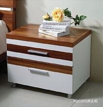 Metal Handles Nightstands Bedside Tables Particle Board With Melamine Material