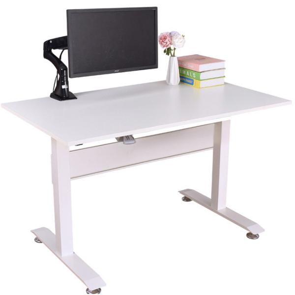 White Wooden Modern Executive Director Office Table with Pneumatic Height
