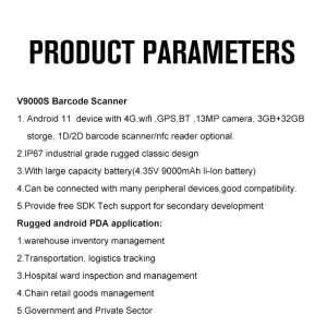 Handheld Android 11 Data Collector Mobile Terminal Logistic 1D 2D Barcode
