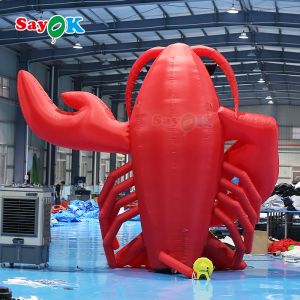 Giant Inflatable Cartoon Characters Lobster Model 4mH Red Colour