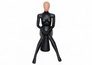 Wholesale Shiny Black Female Shop Display Mannequin Faceless Sitting Style With Head from china suppliers