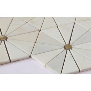 Waterproof Beige 300x260mm Natural Stone Mosaic For Building and Swimming Pool