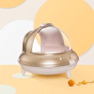 Dismountable Spaceship Cat Litter Box Totally Enclosed With Door