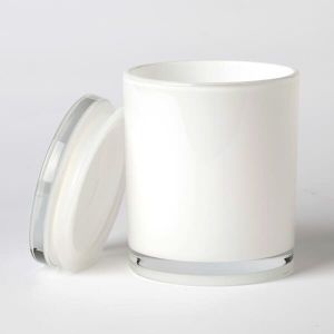 Empty 430ml Glass Cylinder Candle Holders 15 Oz Candle Jars With Lids