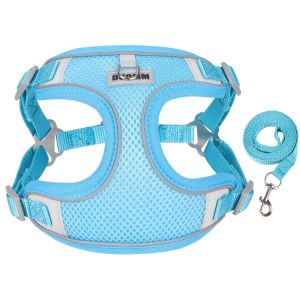 Pet Reflective Adjustable Harness Dog Breathable Mesh Harness And Leash Set