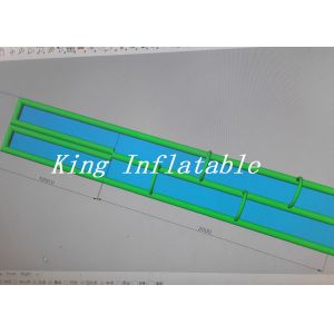 PVC Tarpaulin Inflatable Slip Slide 300m Long Double Lanes Inflatable Water City