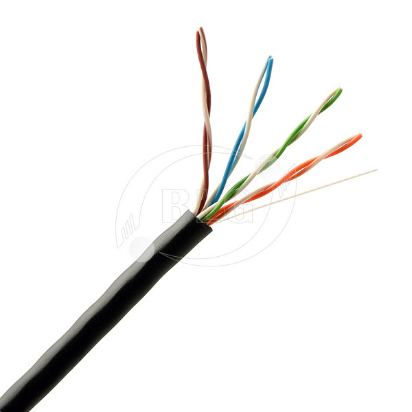 CCA Cat5e Outdoor Waterproof Ethernet Cable HDPE Insulation 305m Per Roll