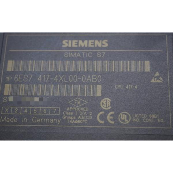 SIEMENS 6ES7417-4XL00-0AB0 SIMATIC S7-400, CPU 417-4 4 MB WORK MEMORY (2 MB CODE