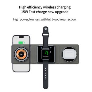 3 In 1 Magnetic Foldable Wireless Charging Customized Logo 9V Dual Wireless