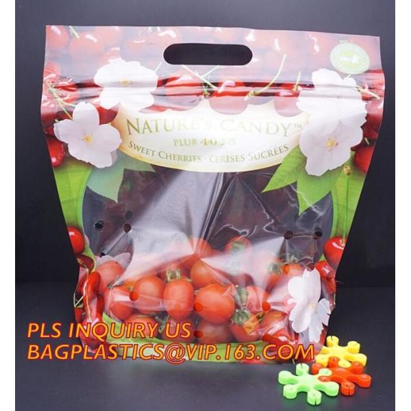 fresh fruit bag with vent hole for grape tomato cherry, fruit packaging anti-fog