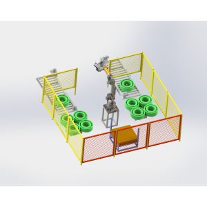 China Automated PET polyester strap winder winding machine with automatic Palletizing System on sale