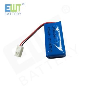 LP602040 7.4V 420MAH Lithium Polymer Battery with 0.2C Charging Current and PCM