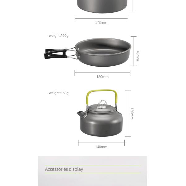 Factory TOP Seller Outdoor Camping Cookware Mess Kit Portable Picnic Pot Pan Camping Cooking Set For Out Door Hiking