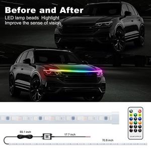 Waterproof Car LED Hood Light Strip 59 Inch Flexible Daytime Running Light for