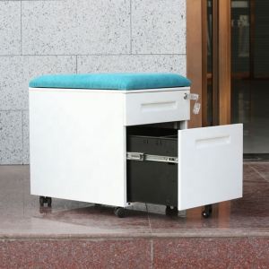 Anti Tilt Lateral 2 Drawer Steelcase Mobile Pedestal With Cushion