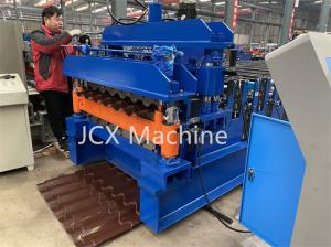 China Full Automatic Double Layer Roll Forming Machine PLC Control Hydraulic Cut Device on sale