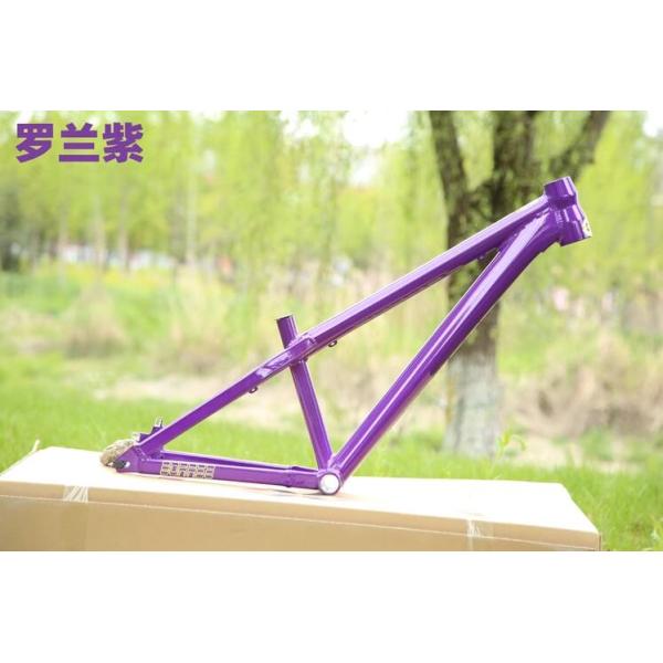 Nice painting 26er Aluminum Dirt Jumper Bike Frame Horizontal Fish Type Dropout