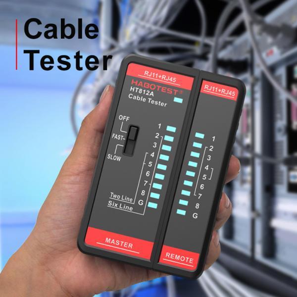 HABOTEST HT812 Network Cable Tester RJ11 RJ45 Dual-use Tester LED Status Display