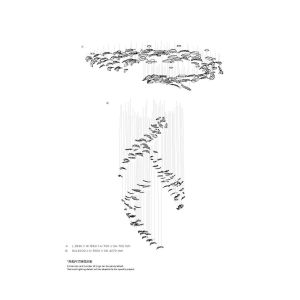 Customized Hotel Lobby Handmade Artistic Flying Feather Glass Pendant Lamp