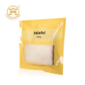 China Food Quality Bakery Cake Falafel Bread Flexible Pouch Packaging With Clear Window on sale