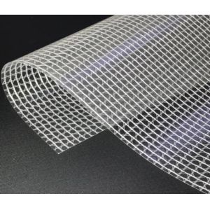 Wholesale 200D 9*9 240GSM Clear PVC Mesh Bag Fabric Lightweight Fire Retardant from china suppliers
