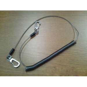 1.5m full internal stainless steel lanyard tether green rubber coated strong